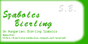 szabolcs bierling business card